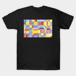 Red Yellow Blue Checkered T-Shirt